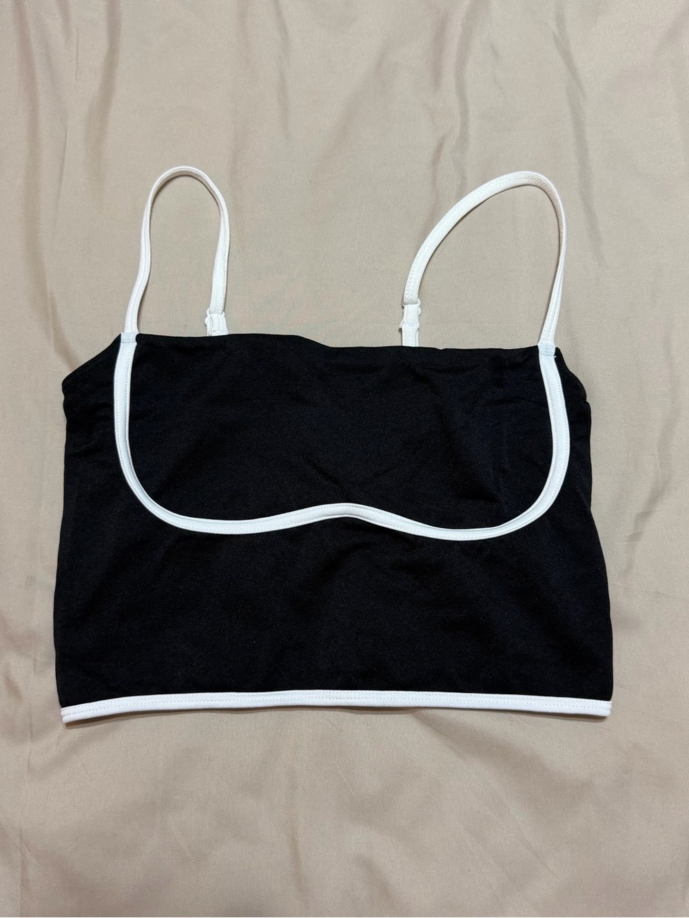 Black & White Contrast Crop Tank